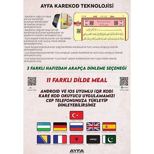 AYFA 058G Beyaz Glgeli Orta Boy Kuran Kerim JEL Kalem Hediyeli