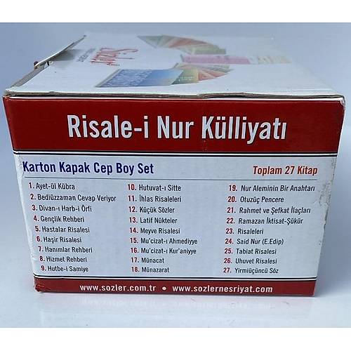 S�zler Ne�riyat Cep Risalei Nur 28 Kitap Kutulu Set