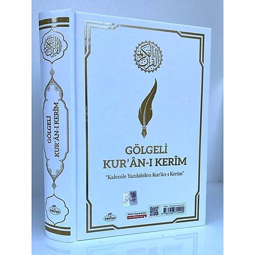 RAVZA Beyaz G�lgeli Orta Boy Kuran� Kerim JEL Kalem Hediyeli