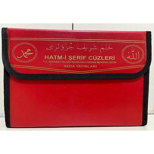 KIRMIZI Seda Orta Boy Kuran Kerim Hatmi erif 30 Cz