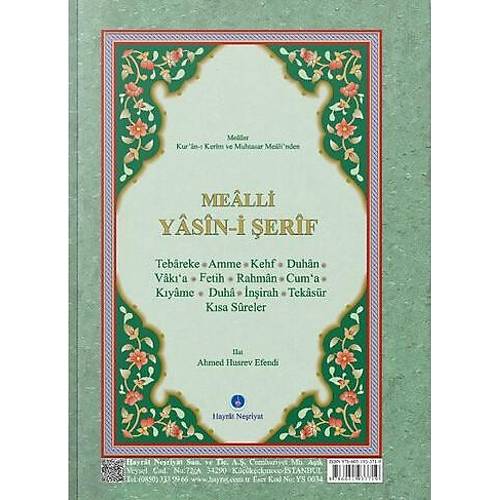 Orta Boy Mealli Hayrat Neriyat Yasini erif Cz