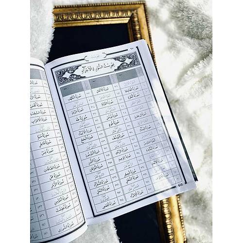 RAVZA Beyaz G�lgeli Orta Boy Kuran� Kerim JEL Kalem Hediyeli