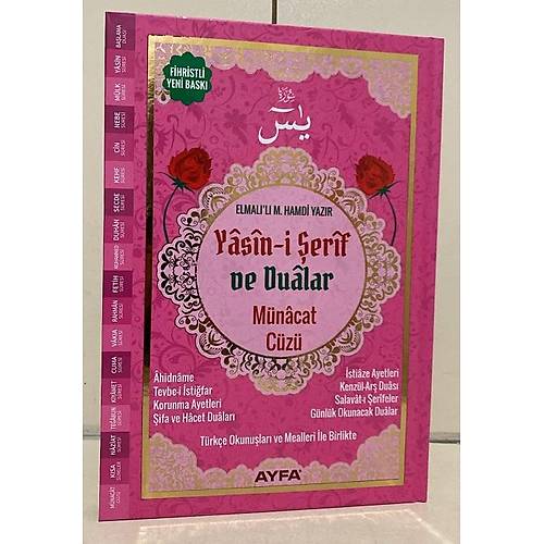AYFA PEMBE Orta Boy 177 Sert Kapak Mnacaat Cz Yasin ve Dualar