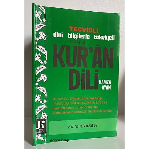 Hamza Ayan Tecvidli Yeni Kuran Dili Elifba Dini Bilgilerle Takviyeli