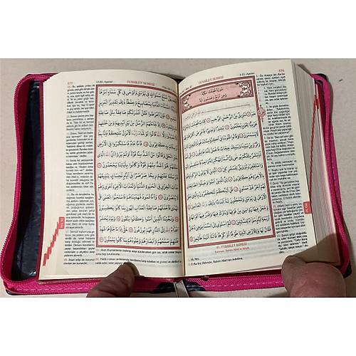 AYFA 169 Pembe Kuran� Kerim ve Meali 15 Sat�r 2 Renk Cep Boy