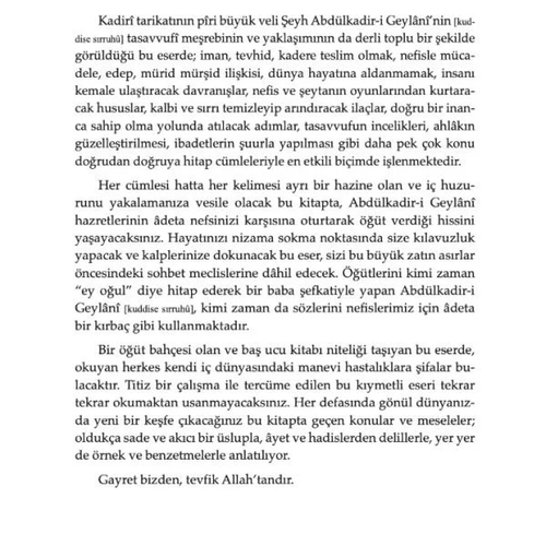 Fethur Rabbani eyh Abdlkadir Geylani Semerkand