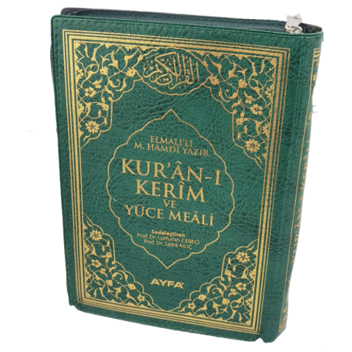 AYFA 169Yeil Kuran Kerim Meal 15 Satr 2 Renk Cep Boy