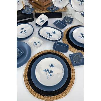 Keramika Blue Magic Kahvaltı Takımı 6 Kişilik 32 Parça Mavi