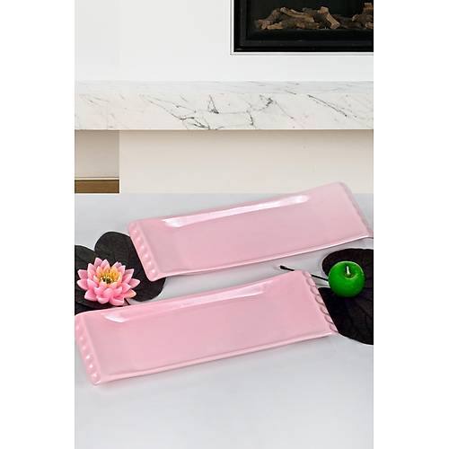 2'li Selen Kayk Tabak Ak Pembe  33cm