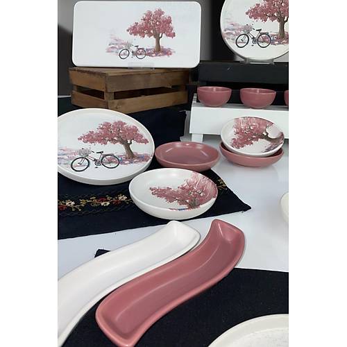 Keramika Bicycle 19 Para 6 Kiilik Stackable Kahvalt Takm