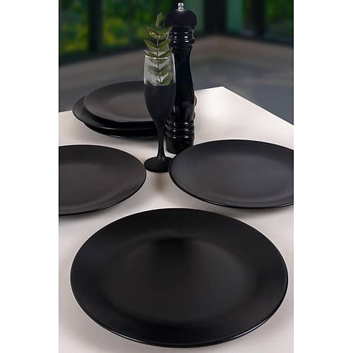 6'l 26cm Servis Tabak Seti Mat Siyah