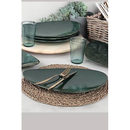 Oscar 6'l 35cm Brush Servis Tabak Seti Yeil