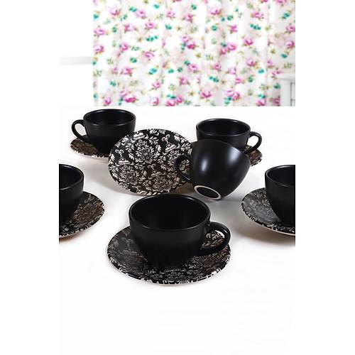 Damask ay Takm 12 Para 6 Kiilik Mat Siyah