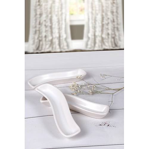 3'l Zeytinlik Ivory Mat Krk Beyaz 18cm