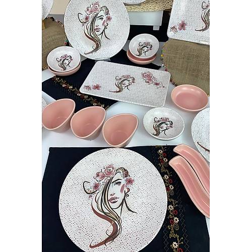 Keramika Girl 19 Parça 6 Kişilik Kahvaltı Takımı