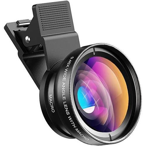 Apexel Profesyonel Telefon Makro Lens Kiti 0.45x Geniş Açı - 12.5x Macro Lens