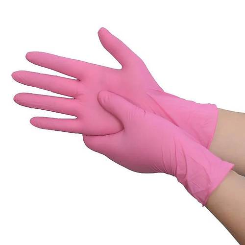 Pudrasz Pembe Nitril Eldiven Large HasPet 100l