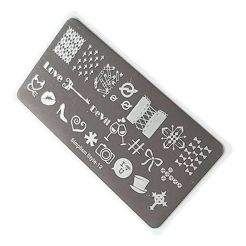 Nail Art Stamping Bask Plakas S12