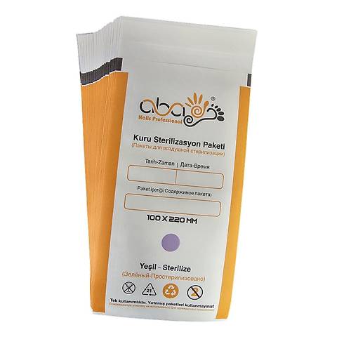 ABA Alet Sterilizasyon Zarf ndikatrl Sterilizasyon Kraft Paket 100x220mm (200 Adet)