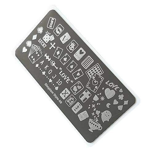 Nail Art Stamping Bask Plakas S08