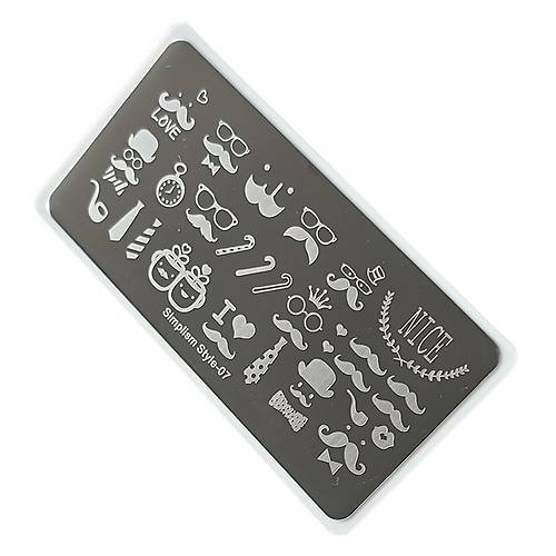 Nail Art Stamping Bask Plakas S07
