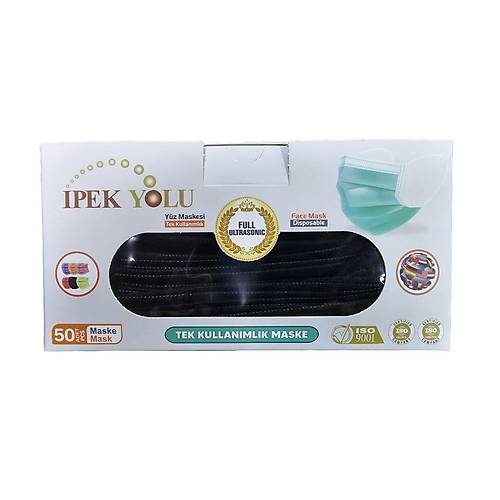 Tek Kullanmlk Koruyucu Maske Siyah 50li