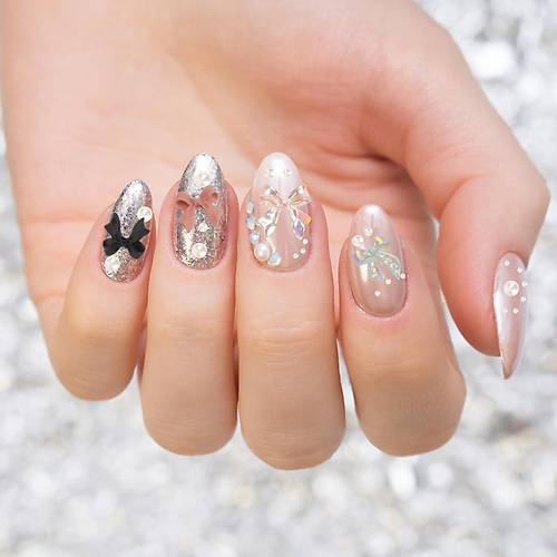 Trnak Ssleme Charm Nail Art Charm Talar Fiyonk Dizayn Mix 3D Trnak Ssleri 041
