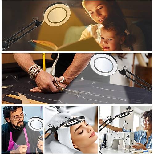 Akrobat Hareketli 8X Byteli Led Ikl Masa alma Lambas - Mengeneli (Beyaz)