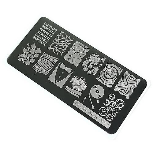Nail Art Stamping Bask Plakas VV12