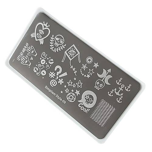 Nail Art Stamping Bask Plakas S09