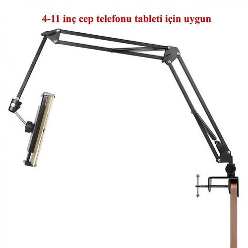 Akrobat Hareketli Uzun Kol Telefon pad Tablet Tutucu Katlanr Stand Mengeneli 4 11in