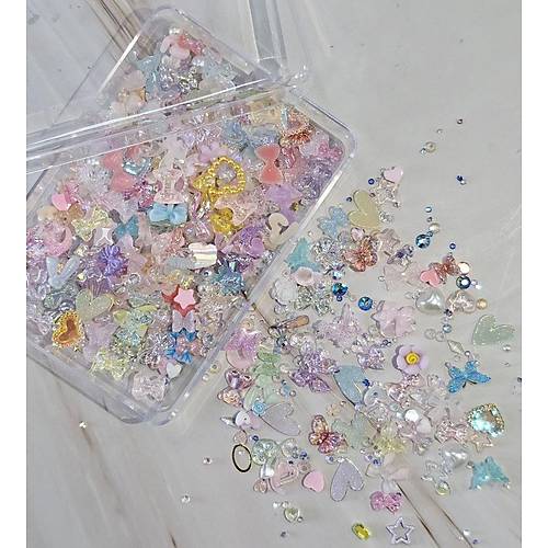Trnak Ssleme Charm Nail Art Charm Talar Kelebek Dizayn Mix 3D Trnak Ssleri 043