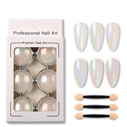 Nail Art Trnak Ssleme nci Tozu 6l Paket Ayna Tozu