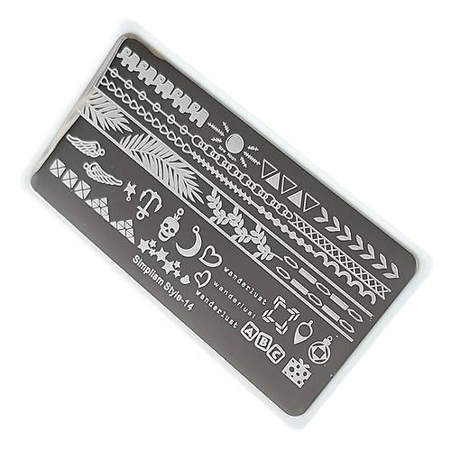Nail Art Stamping Bask Plakas S14