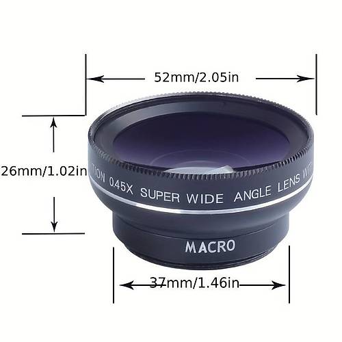 Apexel Profesyonel Telefon Makro Lens Kiti 0.45x Geni A - 12.5x Macro Lens