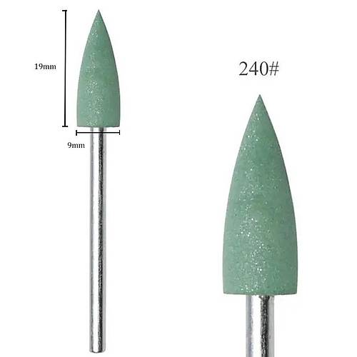 Silikon Trnak Parlatma Trp Ucu 240 Grit Sivri Yeil