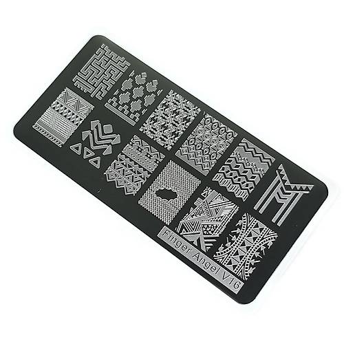 Nail Art Stamping Bask Plakas VV16