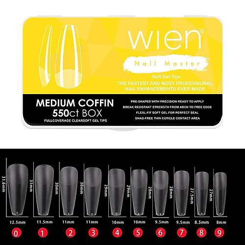 Yeni Nesil Protez Trnak Jel Tips Soft Gel Tips Medium Coffin 550 adet