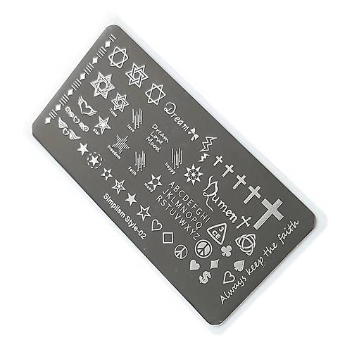Nail Art Stamping Bask Plakas S02