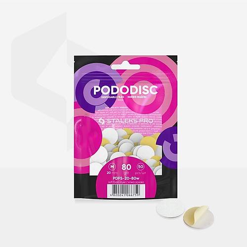 Staleks Pododisk in Yedek Trp Yumuak Tabanl 20mm 80 Grit (Medium) 50li