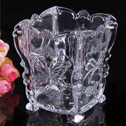 Dekoratif �effaf Makyaj Manik�r Aletleri Kalemlik F�r�al�k Organizer Kelebek Desen