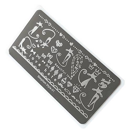 Nail Art Stamping Bask Plakas S01