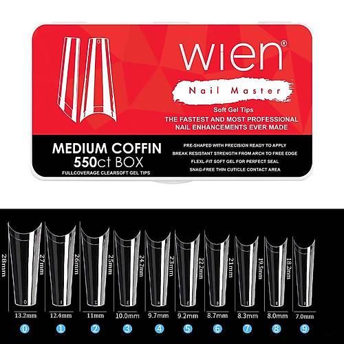 Yeni Nesil Protez Trnak Jel Tips Soft Gel Tips Medium Coffin 550 adet