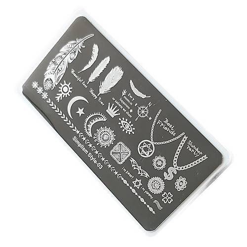 Nail Art Stamping Bask Plakas S03