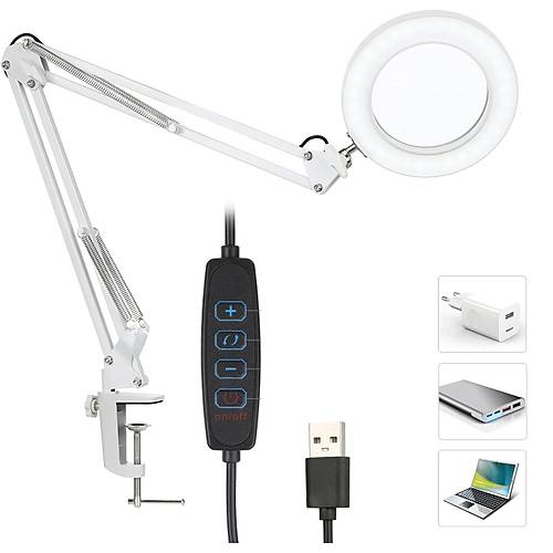 Akrobat Hareketli 8X Byteli Led Ikl Masa alma Lambas - Mengeneli (Beyaz)