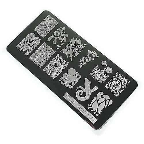 Nail Art Stamping Bask Plakas VV09