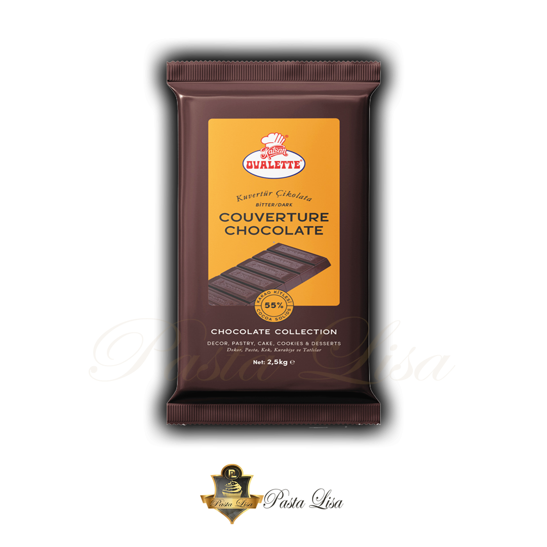 Ovalette Bitter Kuvertür Çikolata (%55) 2,5kg