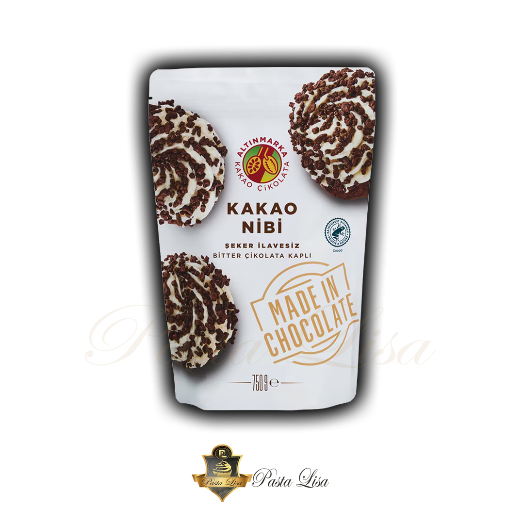 Altınmarka Şeker İlavesiz Bitter Çikolata Kaplı Kakao Nibi 750 gr