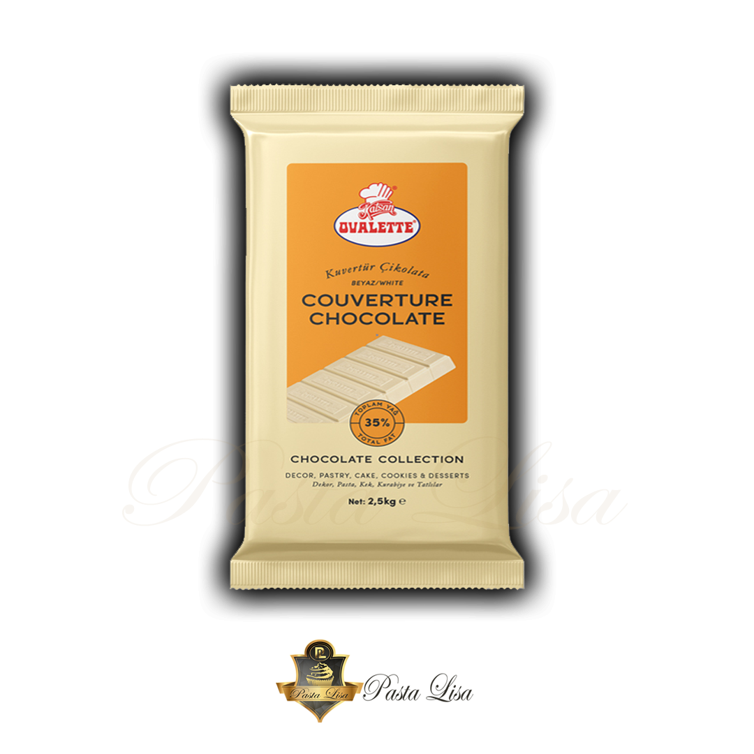 Ovalette Beyaz/Fildişi Kuvertür Çikolata 2,5kg