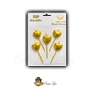 Kalp �ekilli �ubuk Pasta Mumu 5�li Set � Gold / Silver / Bordo / K�rm�z�